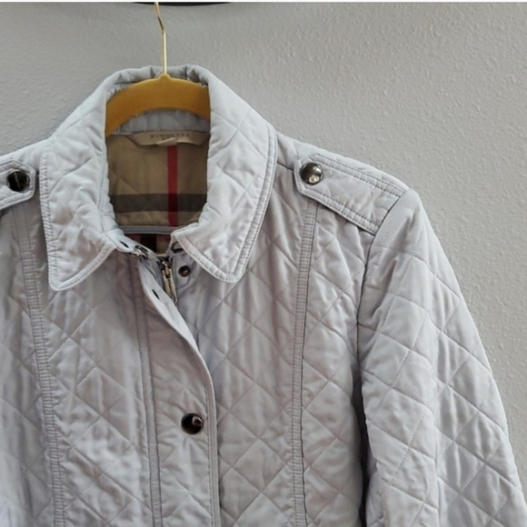 Burberry Brit Powder Blue Quilted Utility Jacket Barn Coat - Picture 4 of 14